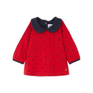 プチバトー(PETIT BATEAU)の美品 プチバトー ハート柄 トップス(シャツ/カットソー)