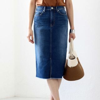 アズールバイマウジー(AZUL by moussy)の[ht♡様専用]カットオフストレッチデニムスカート(ひざ丈スカート)