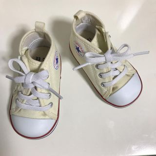 コンバース(CONVERSE)の美品 コンバース ベビーシューズ オールスター 白 オフホワイト 赤ちゃん 靴(スニーカー)