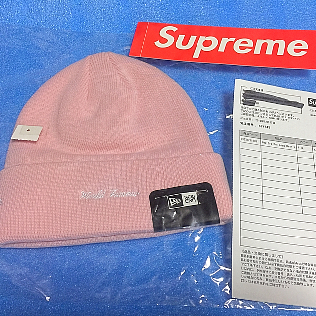 Supreme(シュプリーム)の⭐︎激レア希少❗️SUPREME New Era Box/ビーニーハット ピンク メンズの帽子(ニット帽/ビーニー)の商品写真