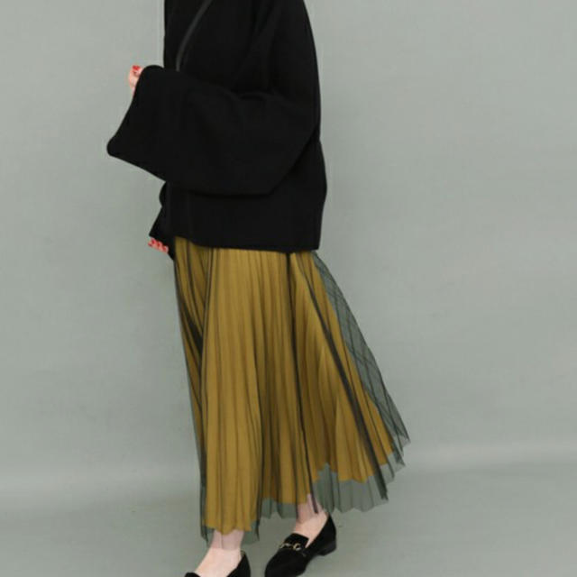KBF(ケービーエフ)の新品KBFチュールONプリーツスカート レディースのスカート(ロングスカート)の商品写真