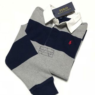 ポロラルフローレン(POLO RALPH LAUREN)の新品✨ボーダー ラガーシャツ / ネイビー×グレー 7/130(ジャケット/上着)