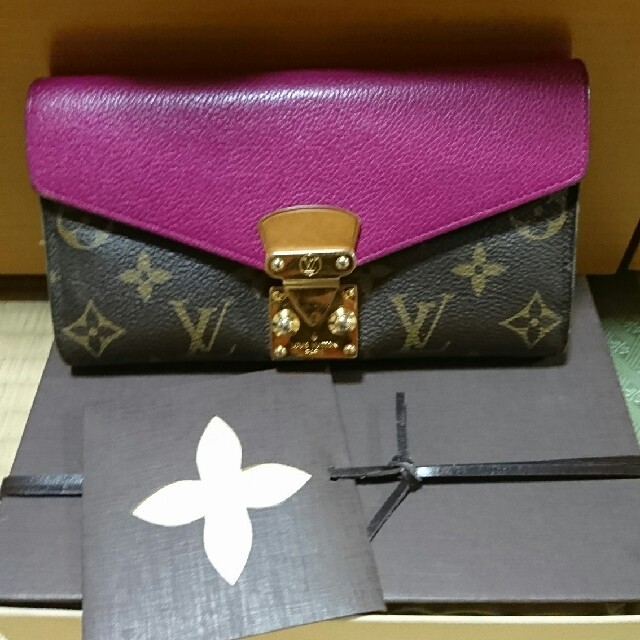 憧れの - VUITTON LOUIS ルイヴィトン グレープ パラス 長財布 財布 ...