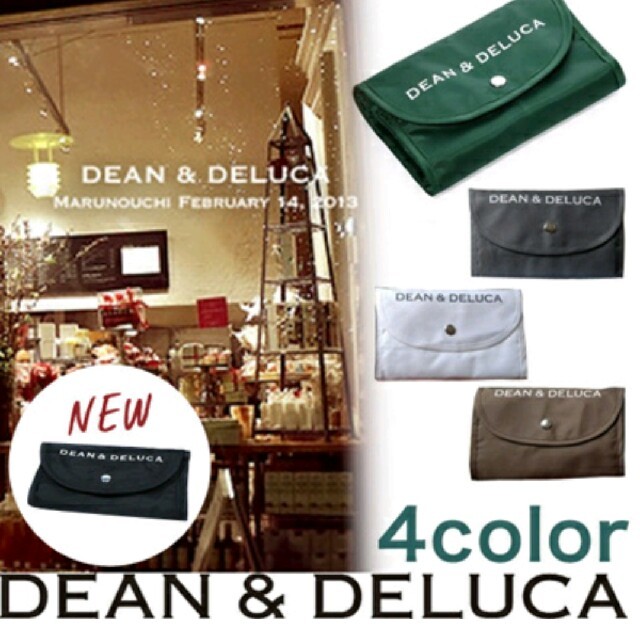 DEAN & DELUCA(ディーンアンドデルーカ)のDEAN＆DELUCA☆大人気☆新品未使用☆携帯便利☆折り畳み式エコバッグ(黒) レディースのバッグ(エコバッグ)の商品写真