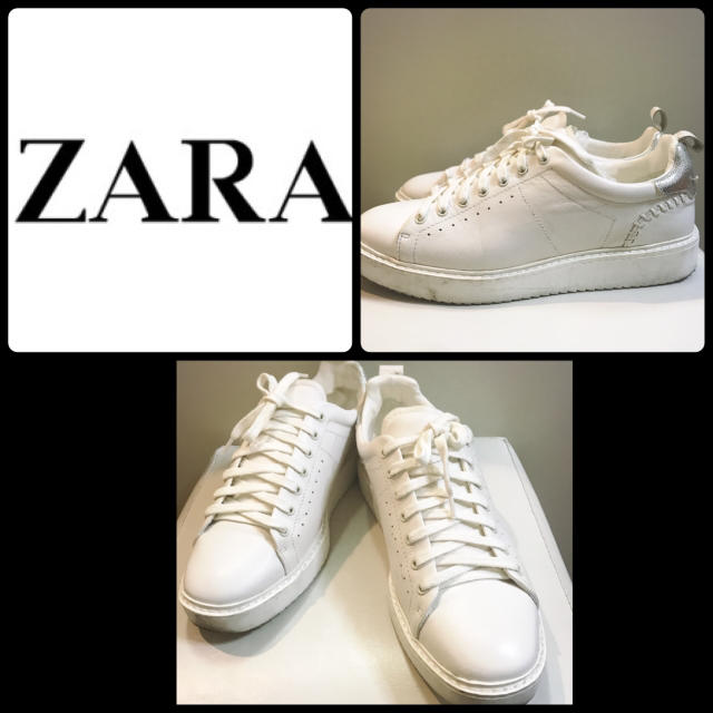 ZARA(ザラ)のザラ♡ホワイトレザー  スニーカー♡ レディースの靴/シューズ(スニーカー)の商品写真