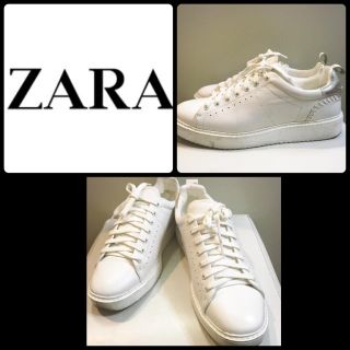 ザラ(ZARA)のザラ♡ホワイトレザー  スニーカー♡(スニーカー)