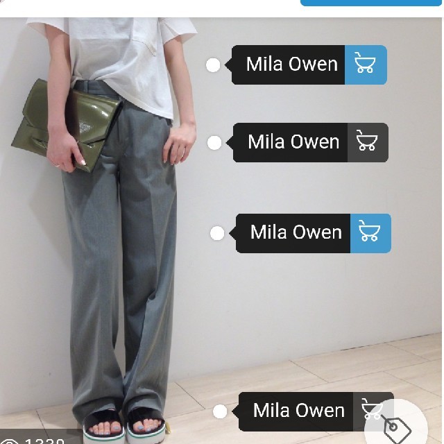 Mila Owen(ミラオーウェン)のさちこ様専用　新品★ミラオーウェン　ワイドパンツ　ストレート　グレー　 レディースのパンツ(カジュアルパンツ)の商品写真