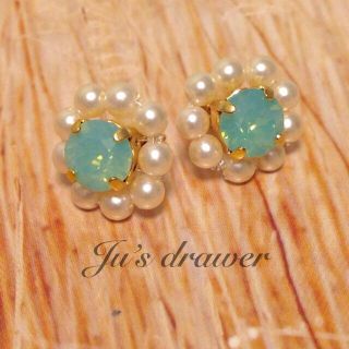 ▷パシフィックオパール×パール ピアス◁(ピアス)