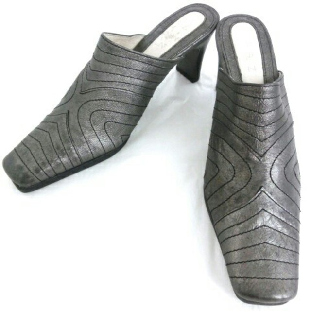 美品 taz レザー ヒール サンダル   皮革製 レディース パンプス レディースの靴/シューズ(ミュール)の商品写真