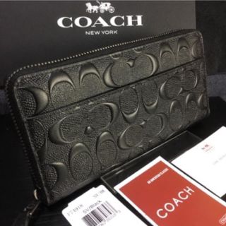 コーチ(COACH)の限定セール❣️新品コーチ長財布F74918ブラックエンボスドグレインシグネチャー(長財布)