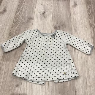 プチバトー(PETIT BATEAU)のプチバトー 18マンス  ドットスウェットワンピース(ワンピース)