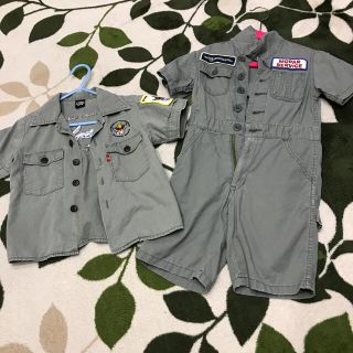 ヒステリックミニ(HYSTERIC MINI)のヒスミニの半袖＆つなぎセット(Tシャツ/カットソー)