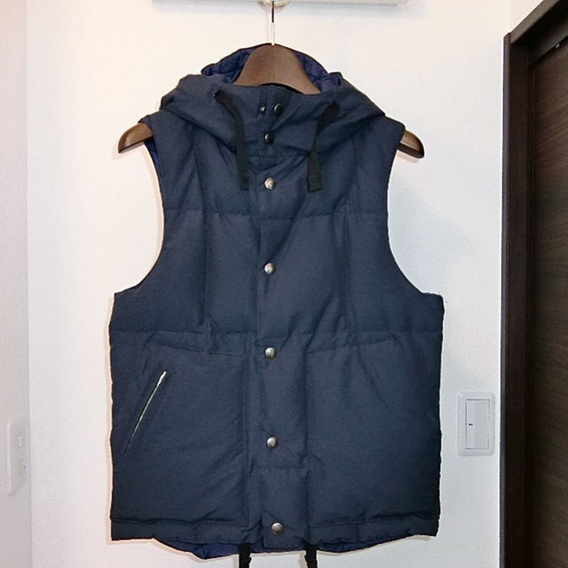 Engineered Garments - XS 紺 Engineered Garments down vest hoodyの通販 by