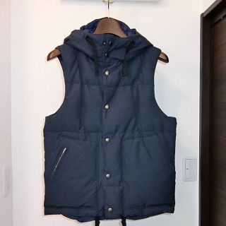 エンジニアードガーメンツ(Engineered Garments)のXS 紺 Engineered Garments down vest hoody(ダウンベスト)