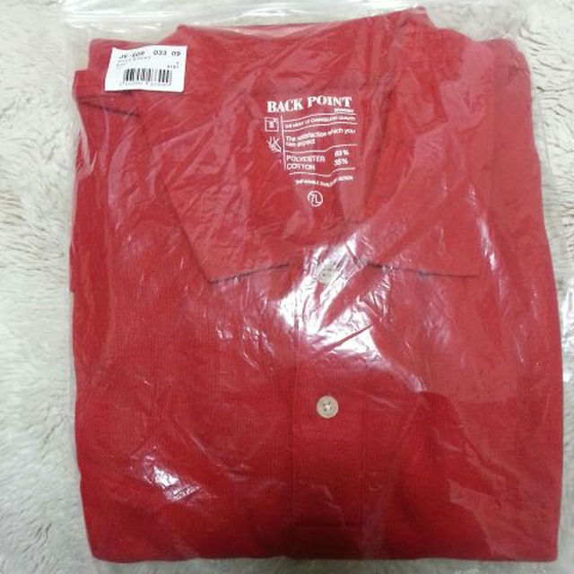 cecile(セシール)のお値引き＆送料込！BIG SIZE ｾｼｰﾙ ７L　真っ赤なポロシャツ(半袖) メンズのトップス(ポロシャツ)の商品写真