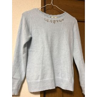 パターンフィオナ(PATTERN fiona)の【美品】PATTERN バックシャンフロントビジューアンゴラニット(ニット/セーター)