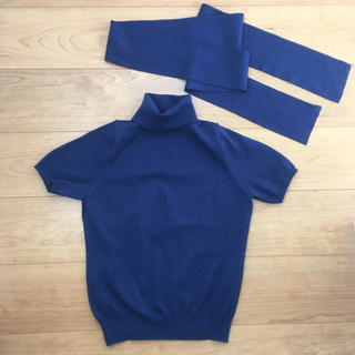 クリアインプレッション(CLEAR IMPRESSION)のマフラー付き 半袖ニット(ニット/セーター)