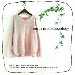 アースミュージックアンドエコロジー(earth music & ecology)の後ろリボン♪パステルカラーアクセントニット(ニット/セーター)