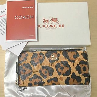 コーチ(COACH)の【美品】コーチ♡COACH×Baseman コラボ長財布  レオパード柄(財布)