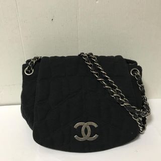 シャネル(CHANEL)の人気 シャネル コットン チェーン ショルダーバッグ ブラック(ショルダーバッグ)