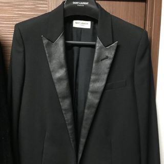 サンローラン(Saint Laurent)のサンローランパリ 14SS レザーラペルスペンサージャケット(テーラードジャケット)