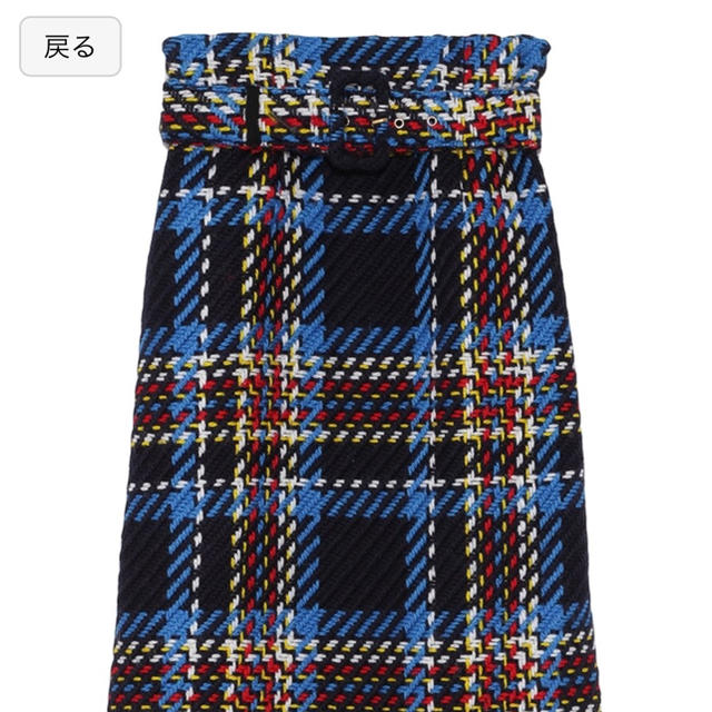 Mila Owen(ミラオーウェン)の新品 ミラオーウェン  milaowen ベルト付きタイトスカート チェック  レディースのスカート(ひざ丈スカート)の商品写真