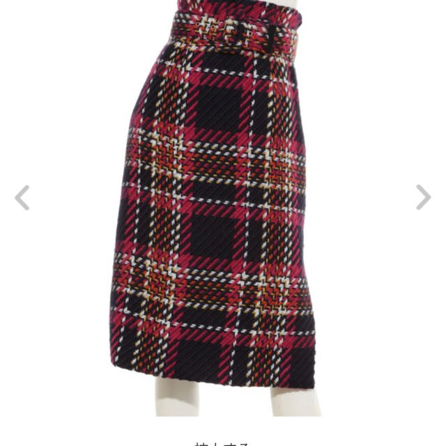 Mila Owen(ミラオーウェン)の新品 ミラオーウェン  ベルト付きタイトスカート チェック レディースのスカート(ひざ丈スカート)の商品写真