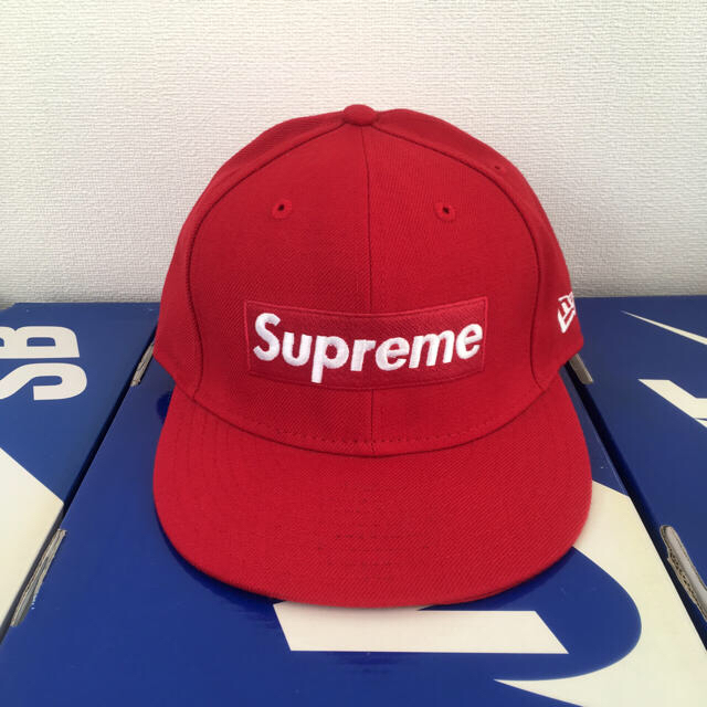 【美品】supreme box logo new era キャップ