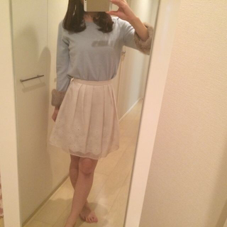 アプワイザーリッシェ(Apuweiser-riche)の裾花レーススカート♡(ひざ丈スカート)