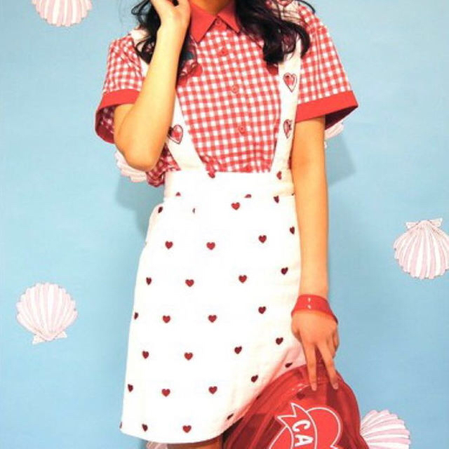 Candy Stripper(キャンディーストリッパー)の【売り切りセール】 candy stripper ハートサロペットスカート レディースのスカート(ミニスカート)の商品写真