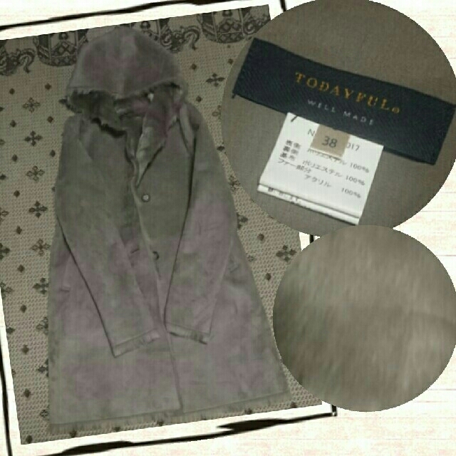 することが TODAYFUL フェイクムートンフーデットコートの通販 by ♡た
