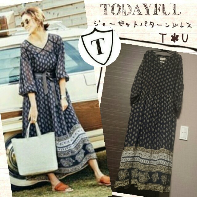 TODAYFUL - 【未使用】 TODAYFUL ジョーゼットパターンドレスの通販 by ...