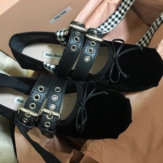 ミュウミュウ(miumiu)の36.5 新品 miu miu バレエ バレリーナ ミュウミュウ(バレエシューズ)