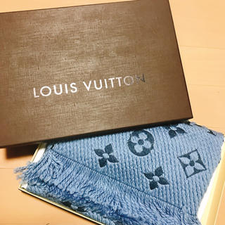 ルイヴィトン(LOUIS VUITTON)の【mi様お取り置き1/2迄】ヴィトン ロゴマニア マフラー ブルー(マフラー/ショール)