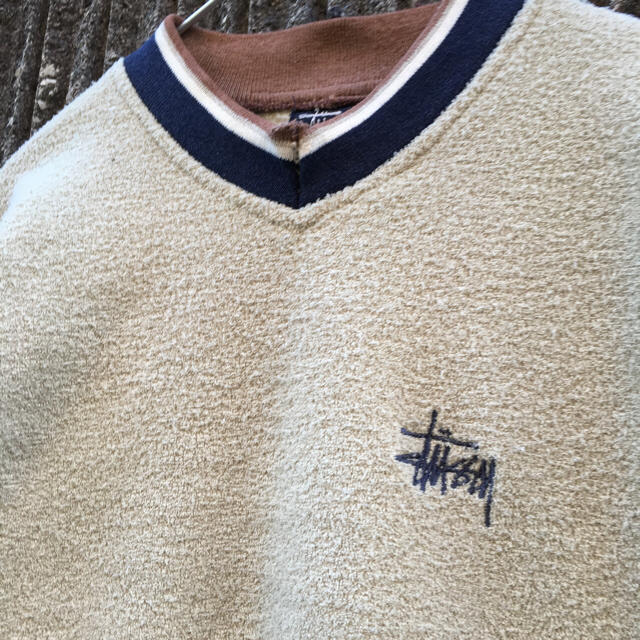 STUSSY(ステューシー)のお取り置き 90’s stussy タオル地 ナチュラルカラー トレーナー メンズのトップス(スウェット)の商品写真