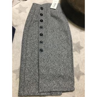 ザラ(ZARA)のグレー ペンシルスカート(ひざ丈スカート)