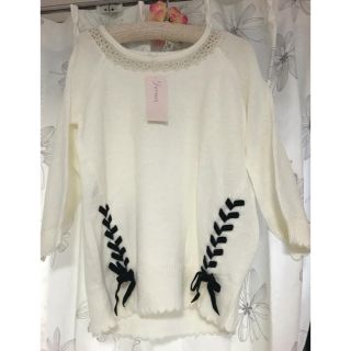 フェルゥ(Feroux)の新品♡Ferouxリボンホワイトニット(ニット/セーター)