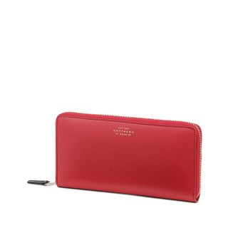 スマイソン(Smythson)の新品★ スマイソン 長財布 ウォレット Smythson ジップ 赤 レッド(財布)