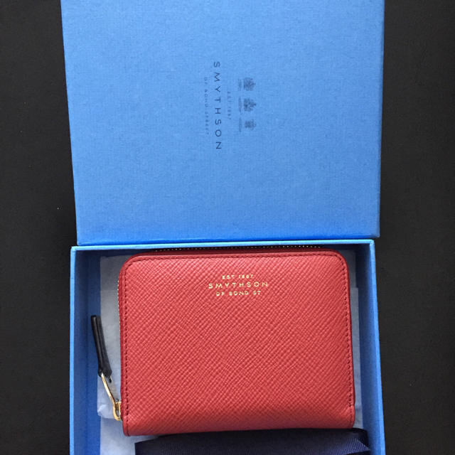 新品☆ スマイソン コインケース 小銭入れ Smythson 赤 レッド