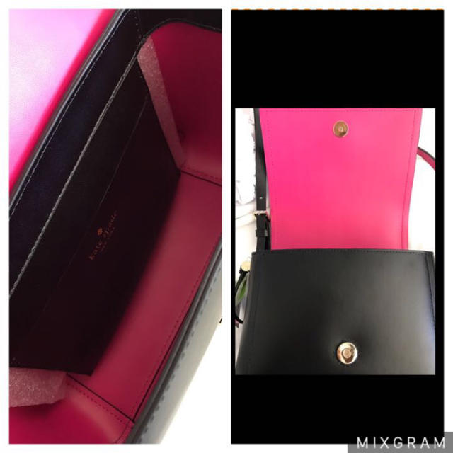 kate spade new york(ケイトスペードニューヨーク)の大値下げ！！高級感たっぷりなレザー大活躍のブラック/ピンクショルダー レディースのバッグ(ショルダーバッグ)の商品写真