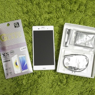 ソニー(SONY)のXperia Z3 SO-01G White★保護ガラスセット(スマートフォン本体)