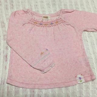 スーリー(Souris)の♪souris Ｔシャツ　100♪　かわいらしい花柄刺繍のＴシャツ　[美品](その他)