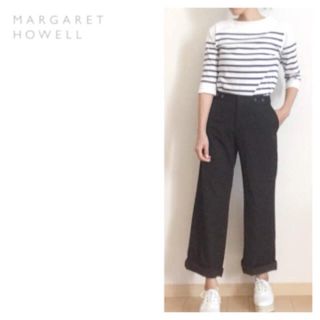 マーガレットハウエル(MARGARET HOWELL)のマーガレットハウエル☆パンツ☆ウール☆黒☆MHL☆イエナ、ヤエカ好きに(カジュアルパンツ)