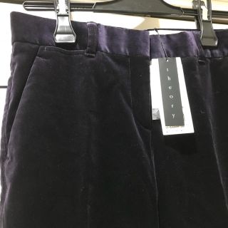 セオリー(theory)の27,300円◎theoryセオリー◎ベロア調パンツ◎ダークパープル(クロップドパンツ)