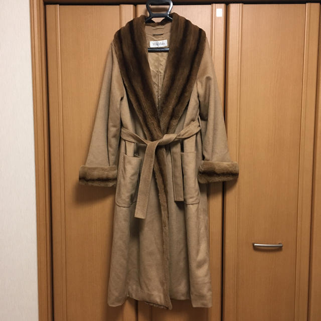 Max Mara - マックスマーラ ミンクファー付きキャメルコート