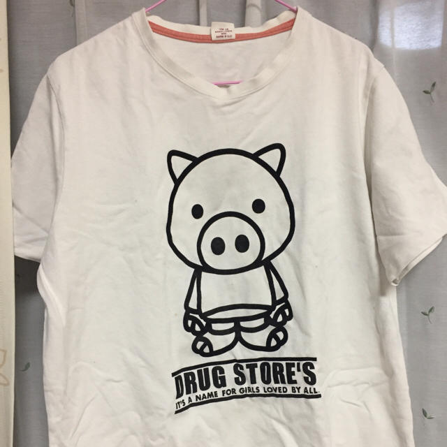 ドラッグストアーズ ★新品F★海辺リゾートのぶたちゃんラグランTシャツ★サックス