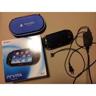 ソニー(SONY)のPsVitaブラック(箱あり)+ケース+メモリーカード(家庭用ゲーム機本体)