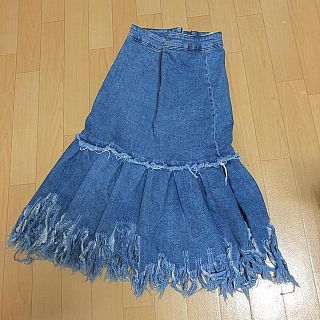 ザラ(ZARA)のZARA★ダメージデニムスカート(ひざ丈スカート)