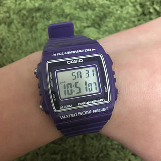 カシオ(CASIO)のCASIO W-215H-6A  チープカシオ 紫(腕時計(デジタル))
