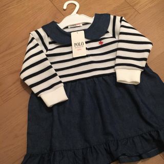 ポロラルフローレン(POLO RALPH LAUREN)のPOLO baby 未使用タグ付き ボーダー×デニムスカートワンピース(ワンピース)